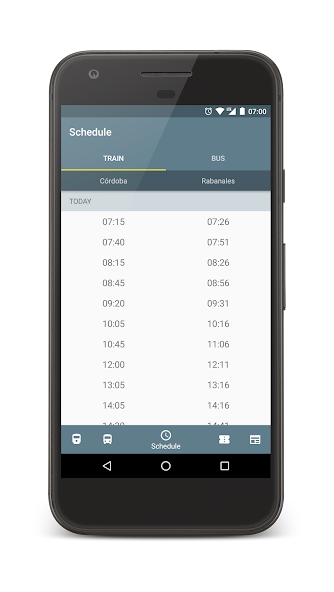 Captura de horarios en UCOmove